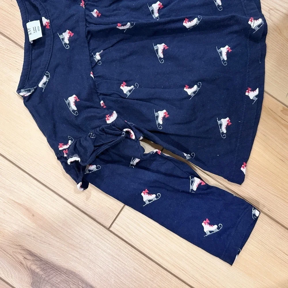GAP Blue Long Sleeve Tee with Playful Print
